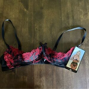 New Popsi Lingerie Size Large Bra Lace Sexy Romance Honeymoon Vixen ❤️